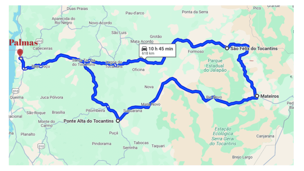 Mapa do Parque Estadual do Jalapão